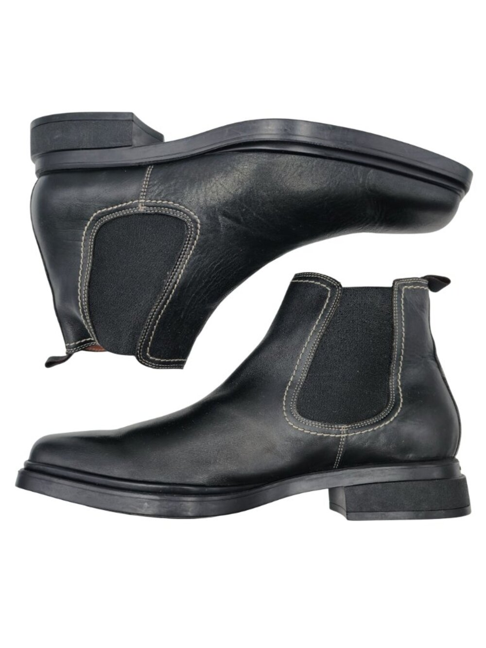 Donald J Pliner Mens 12M Black Leather Stylish Ankle Dress Shoes Boots - Picture 6 of 13